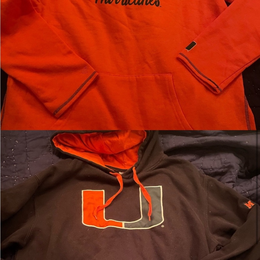 Miami Hurricanes Men's Orange and Black Hoodie Set